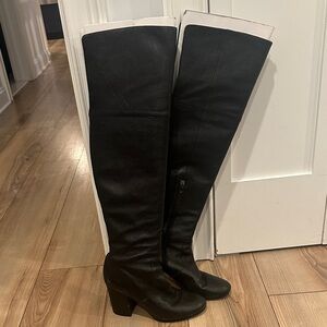 Via Spiga Black Over the Knee Boots